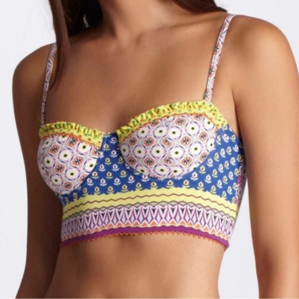 Anthropologie Pinkerton Colorful Boho Bra Top Size 34C Festival Summer Beach Y2K